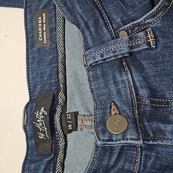 34 Heritage Men's Dark Blue Jeans Size 36x32 - Picture 2 of 4